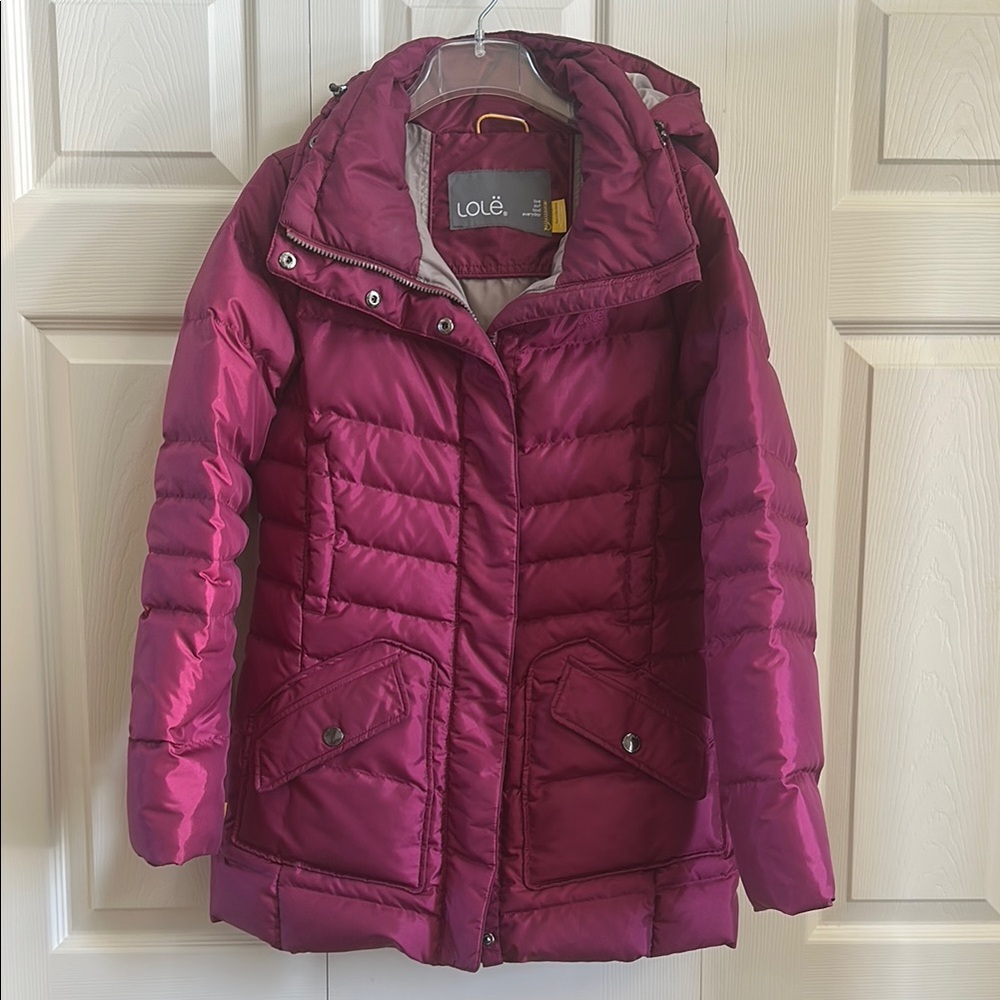 Lole down women’s size small Puffer Jacket - Purple like new
